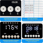 TooCust Time Clock Bundle for Small Business, Passcode Time Clock Punch Machine with 400 Time Cards, 4 Ink Ribbons, 2 Ten-Slot Time Card Racks, Auto-Align Clock in Machine for Employees