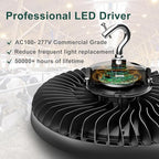 ACOHOOK 500W LED High Bay Light AC100-277V High Bay LED Light 5000K 75000LM UFO LED Lights with US Plug Suit for 30-60FT Height-𝟓𝐘𝐫𝐬 𝐖𝐚𝐫𝐫𝐚𝐧𝐭𝐲-3Pack