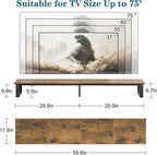 aboxoo 59" Large TV Riser Stand for 32-75 Inch TV, TV Shelf with Steel Legs, Tabletop TV Riser for Home Living Room, Study Office (Brown)