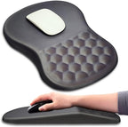 KUOSGM Mouse Pad Wrist Support, Ergonomic Mouse Pad with Massage Dot, Comfortable Computer Mouse Pad for Laptop, Wrist Rest Pain Relief Mousepad with Non-Slip PU Base for Office & Home, 12 x 8 in