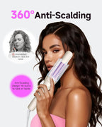TSUYAGLA Automatic Hair Curler, 1 1/4 Inch Rotating Curling Iron with 3 Temp, 500 Million Ionic, 2-Way Rotation,10S Fast Heating, Anti-Scald, Anti-Tangle Rotating Curling Wand for Long Hair