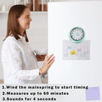 KwonfaiDelil 60-Minute Magnetic Visual Timer, Silent Operation and No Battery Needed, Time Management Tools for Kitchen, Homeschool Desk, Office Meetings & Home Learning Timer (Green)