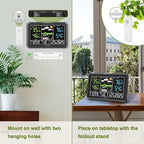 DreamSky Weather Station Indoor Outdoor Thermometer Wireless with Digital Atomic Clock for Home, Large Display with Dimmer, USB, Inside Outside Temperature Humidity Monitor (Adapter Powered)-3 Sensor