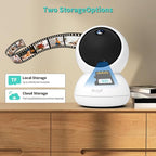 Alaga Indoor Security Camera,3K 5G and 2.4G WiFi, 360° Pan/Tilt, Human/Pet/Motion AI, Night Vision, Speaker, Indoor Camera with Phone App, Compatible with Alexa & Google Assistant，2-Pack White