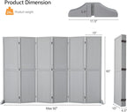 Bonnlo 4/6 Panel Pegboard Freestanding, 5 FT Portable Display Board Organizer for Craft Show Jewelry, Wooden Folding Privacy Screen Room Divider (Grey, 6 Panel with Base)