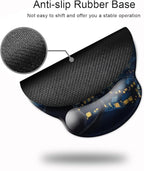 Ergonomic Mouse Pad with Wrist Support,Mouse Pad with Wrist Rest and Coaster Set,Office Supplies Non-Slip Mouse Pads for Desk, Non-Slip Comfortable,Cute Black Cat