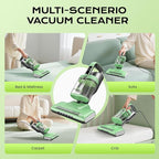 MYUAKO Mattress Vacuum Cleaner Bed Vacuum Versatile Handheld Vacuums with 500W 18Kpa Power Suction & 253.7nm U-V-C Light & Heating Tech & 30000 RPM/Min Brush Roll Rotation Corded