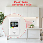 2 Packs Combination Natural Gas Detector & Carbon Monoxide Alarm,4-in-1 Real-time Display & Monitor,Low-Concentration Detect,Plug in Propane Detector & CO Alarm for Home,Camping,RV, Apartment