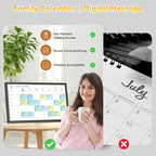 27" Smart Digital Calendar for-Family-Business-Planner - Electronic Calendar for Business Chore Chart, Touchscreen Display for Family Schedules, Wall & Desk Mountable, Christmas Gift for Mom Dad
