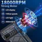 Earglow Compressed Air Duster, 180000RPM Powerful Mini Electric Dust Blower, Rechargeable Dust Fan with Fast Charging, 4-Gear Adjustable Air Blower for Computer/House/Outdoor/Car, Gifts for Men