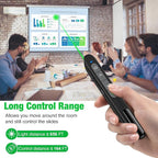 2 in 1 USB Type C Rechargeable Presentation Clicker with Green Pointer, Wireless Presenter for PowerPoint Presentation PPT Clicker, 2.4GHz Presentation Remote Slide Advancer for Computer MacBook