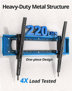 85 86 98 100 inch Heavy Duty Tilt TV Wall Mount Bracket for 65-120" Large TVS Up to 220LBS,Ultra Slim Tilting TV Mount, Max VESA 900×600mm, 16/18/24/32" Studs,Fit Most 65+ 75+ 120 TVs