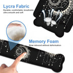 Wrist Rest Support Ergonomic Gel Mouse Pad and Memory Foam Keyboard Set, Non-Slip Rubber PU Base for Home Office Working Studying Easy Typing & Pain Relief, Celestial Theme Sun with Crescent Moon
