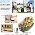 AMOCAM Wired Video Intercom System, 7 Inches Video Doorbell Door Phone System, HD Camera Kits Support Unlock, Monitoring, Dual-Way Intercom for Villa Home Office Apartment