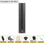Sound Town Weatherproof Compact Aluminum Line Array Column Speaker with Wall Mount Bracket, 4 x 3 Woofers, 2 x 1.2 Dome Tweeters, Black, for Church, Indoor & Outdoor Installation (CARPO-M42B)