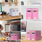 BALEINE File Organizer Box, Cardboard File Folder Organizer with Handle for Letter Size, Portable Collapsible Hanging Filing Box for Home Office Document Storage (2 Pack, Pink)