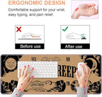 Ergonomic Keyboard Wrist Rest & Mouse Pad Wrist Rest Set, Large XXL Gaming Desk Mat 31.5"x 11.8" with Non-Slip Base, Memory Foam, Easy Typing Pain Relief for Home & Office, Ouija Board
