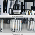 FDPBY Modern Bathroom Vanity Light 4-Lights Plating Black Vanity Light Crystal Wall Light Bathroom Light Fixtures