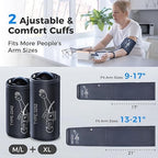 Blood Pressure Monitor, Extra Large 2 Cuffs Accurate Upper Arm Blood Pressure Machine for Home Use, 9-17''&13-21''Adjustable Blood Pressure Cuff, 6 inch Backlit Large Screen /3 User Mode