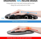 Laokiiy Mouse Pad Wrist Support, 2 in1 Keyboard Wrist Rest+ Ergonomic Mouse Pad, Non-Slip Wrist Rest for Computer Keyboard, Made Easy Typing & Relieve Wrist Pain(Sun Moon)