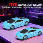 WSTER Luxury Sports Car Model Bluetooth Speaker with HD Sound, TWS Stereo Pairing, Display Screen, Built-in Microphone, Unique Bluetooth Car Speaker for Home, Party, Outdoor & Beach (Blue)