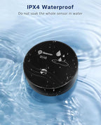 Geevon 2 Pack Water Leak Detectors, 100dB Water Sensor Alarms Flood Detector for Basements, Bathrooms, Laundry Rooms, Kitchens, Garages, and Attics, Water Alarms Battery-Operated (Battery Included)