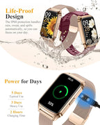 ChronArk Fitness Tracker Watch for Women Men, Step Counter Compatible with iPhone Android, IP68 Waterproof Activity Tracker with Sleep Monitor, 110+ Sports Pedometer (Minimalist, Duskgold, 1.57)