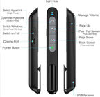 2 in 1 USB Type C Rechargeable Presentation Clicker with Green Pointer, Wireless Presenter for PowerPoint Presentation PPT Clicker, 2.4GHz Presentation Remote Slide Advancer for Computer MacBook
