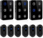 Caregiver Pager Wireless Call Button Emergency Life Alert Systems 500Ft Range with LED Number Display for Elderly/Patient/Disabled at Home/Hospital/Clinic(6 Waterproof Panic Button & 3 Receiver)