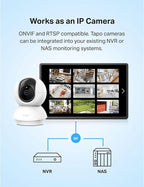 Tapo TP-Link 2K Pan Tilt Security Camera for Baby Monitor, Dog Camera w/Motion Detection, 2-Way Audio Siren, Night Vision, Cloud &SD Card Storage (Up to 256 GB), Works with Alexa & Google Home (C210)