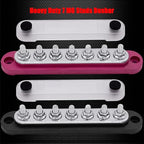 7 x M6 (1/4") Studs Power Distribution Block Bus Bar 12V, Ampper 5.9" HD 150A Marine BusBar Battery Distribution Block W/Cover for Car Boat Solar (Red & Black)