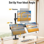 DreamAxis Triple Monitor Mount up to 32" Computer Screen, up to 19.8lbs Each, Adjustable 3 Monitor Stand with Clamp & Grommet Kit, Gas Spring Arm with Tilt Swivel Rotate, VESA Mount 75x75/100x100mm