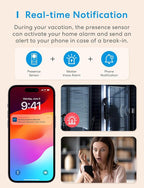 meross Matter Human Presence Sensor, 3-in-1 PIR & Light & mmWave Radar Motion Sensor, AI Motion Detector for Matter Smart Home Automation, Supports HomeKit, Alexa, Google, Home Assistant, 2.4GHz Wi-Fi