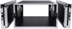 Sound Town 6U PA/DJ Rack/Road Case, 6-Space, with 21” Depth, Plywood, Metal Ball Corners - Pro Tour Grade (STRC-6U)