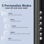 7AM2M Sonic Electric Toothbrush for Adults and Kids, with 8 Brush Heads and Travel Case,5 Modes with 2 Minutes Built in Smart Timer, One Charge Use for 90 Days, Rechargeable Toothbrushes(Black)