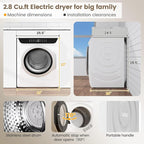 VCJ 2.8 cu.ft Portable Dryer, 1400W Electric Clothes Dryer with 6 Drying Modes & LED Control Panel, Front Load Compact Dryer for Home, Apartment, Dorms