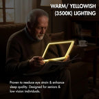 MagniPros 5X Rechargeable Large Ultra Bright LED Page Magnifier with Anti-Glare Lens & 3 Color Light Modes, Relieve Eye Strain- Ideal for Reading Small Prints, Low Vision, Seniors