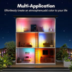 luckystyle Smart RGB Corner Floor Lamp,Bright LED Tall Modern Floor Lamp with APP and Remote,Ambient Lighting Color Changing Standing Lamps with Music Mode and Timing for Living Room,Bedroom Silver