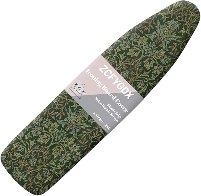 ZCFYGDX Breathable Ironing Board Cover Decor, Resist Scorching & Staining, 17x49 Wear & Soil Resistant Covers, Elastic Edges,3 Fasteners,Anti-Scorch Polyester Fabrics William Morris Prints