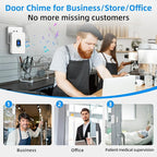 Wireless Door Chime, Daytech Door Sensor Alarm with 5 Volume for Bussiness Store Office Home When Entering, Door Ring Bell Alert 3 Transmittlers + 3 Receivers