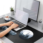 iLeadon Mouse Pad Wrist Support Keyboard Wrist Rest Set, Ergonomic Mouse Pad with Non-Slip Base for Computer Home Office + Coasters, Easy Typing & Pain Relief Mouse Mat, Forest