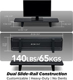 ULTRARM Moodular Wooden Monitor Stand 33.4” (85cm) Desk Organizer with Metal Slide Rails for Drawer, Tray, Laptop, Tablet, Phone & Headphones Customizable Riser for Organized Workspace Black MS85-B