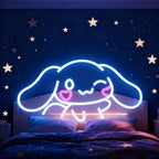THIIXDAI Cinnamoroll Neon Sign for Room Decor, USB Powered LED Lights with Dimmable, Japanese Cartoon Dog Neon Signs, Cute Night Light Gifts for Children (16.1"L x 9.1"W)