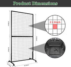 ktondic 3'×6' Double-Layer Grid Panels for Display, Movable Gridwall Panels Tower with T-Base Stand, Sturdy Wire Grid Wall Panels Metal Art Display Racks for Retail Displays Craft Shows