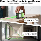 Huepar 330FT Green Laser Measuring Tool with Angle Sensor, ±1/16in (±1.5MM) Accuracy, Rechargeable Digital Laser Room Measuring Device, Laser Distance Measurement, Gifts for Men, Fathers Day Birthday