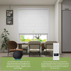ZSTARR Smart Roman Shades Rechargeable Motorized Blinds with Remote Full Blackout Roman Window Shades Plain Fold Soft for Doors Bedroom, Custom Size (White)