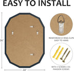 Bathroom Mirrors for Over Sink, Round Frameless Mirrors for Wall, 24x36 Inch Beveled Bathroom Mirror, Bathroom Vanity Circle Mirror for Bedroom Living Room Entryway Home Decor
