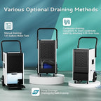 EUHOMY 160 Pints Commercial Dehumidifier with Pump,Large Dehumidifier for Basement With Drain Hose,Timer and 4 Wheels,Industrial Dehumidifiers for Flood Repair,Drying Basement,Warehouse and Factory