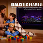 Electric Fireplace Logs Realistic Flame Effect with Candle LED Flame Light USB Powered Electric Fireplace Insert Log Remote Control Home Decoration 16 Inches