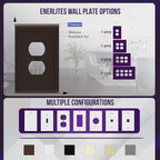 ENERLITES Duplex Receptacle Outlet Wall Plate, Jumbo Electrical Outlet Covers, Gloss Finish, Oversized 1-Gang 5.51" x 3.50", Polycarbonate Thermoplastic, 8821O-BR-10PCS, Brown, 10 Pack
